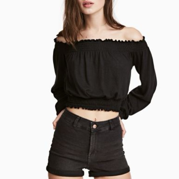 Black Off the Shoulder Divided H&M top - Picture 1 of 2